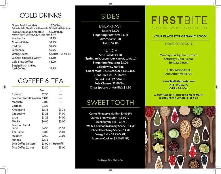 Menu page 1