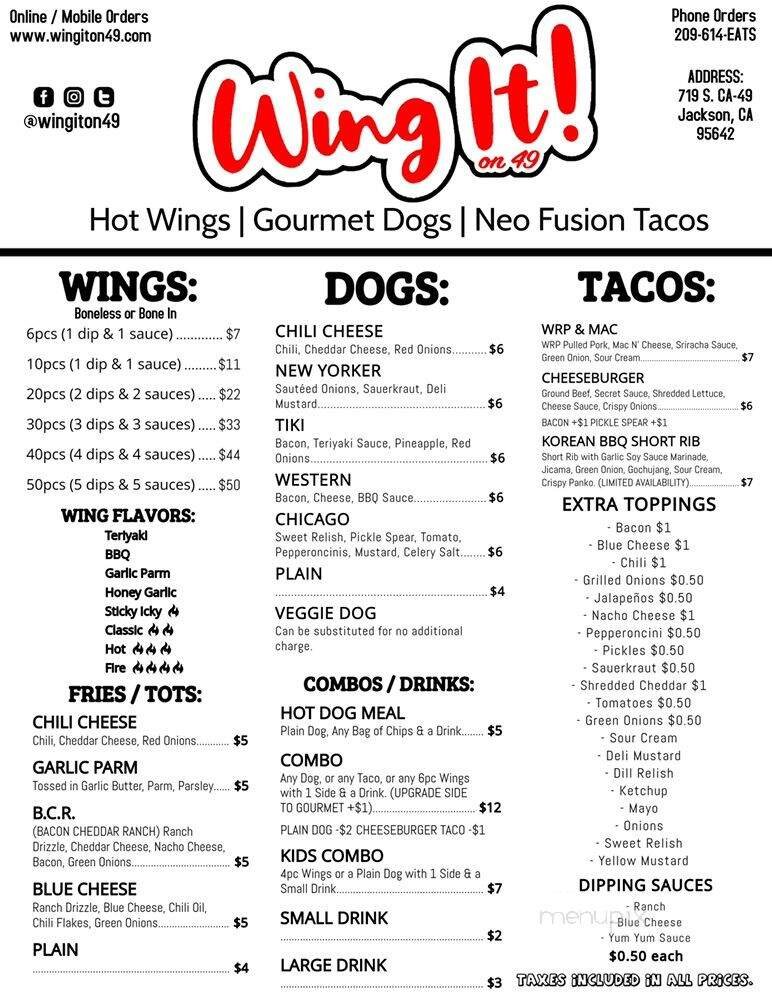 Menu page 1
