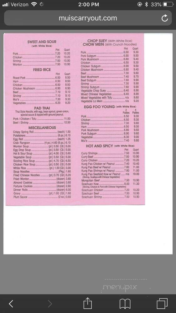Menu page 2