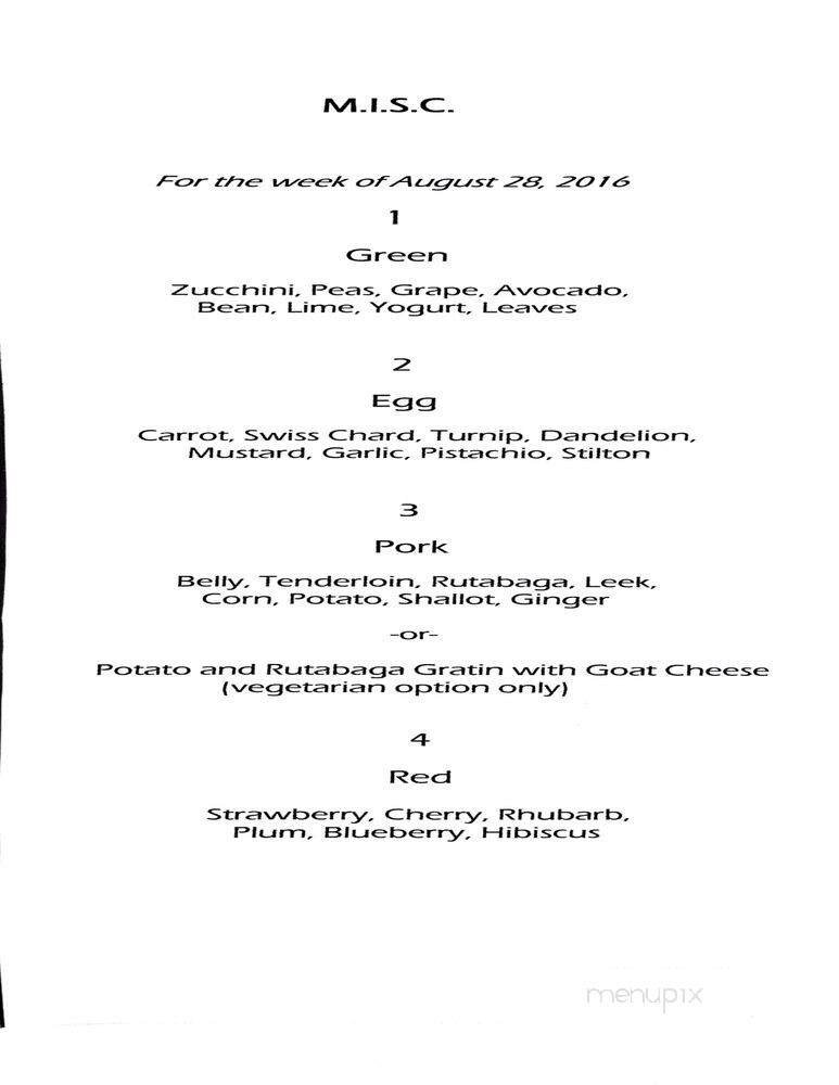Menu page 1