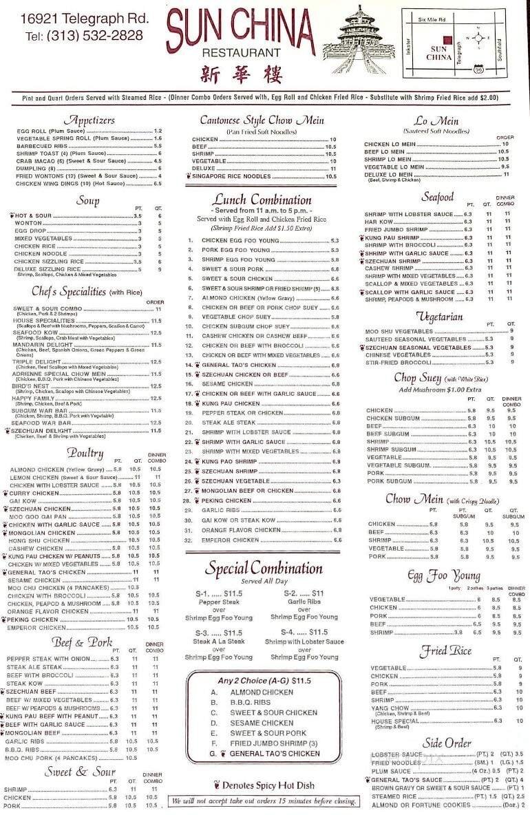 Menu page 1