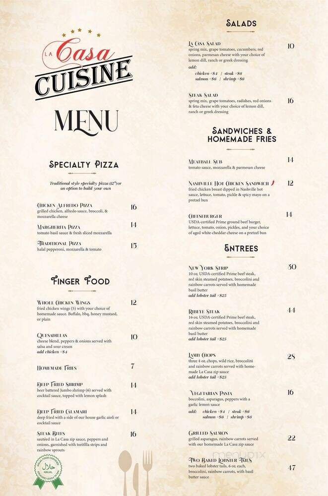 Menu page 1