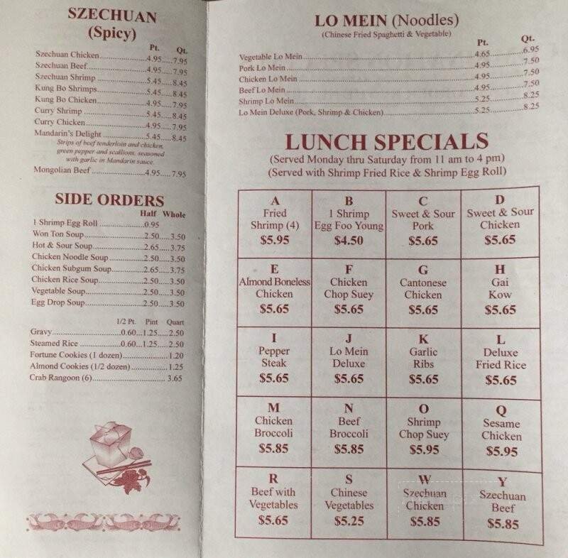 Menu page 1
