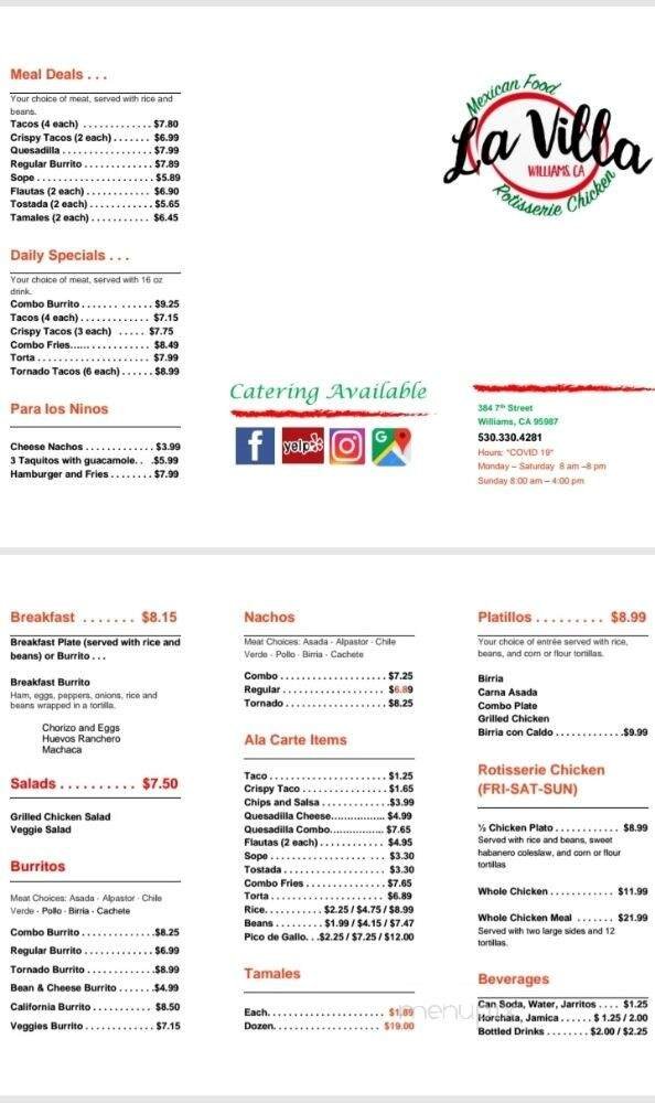 Menu page 1