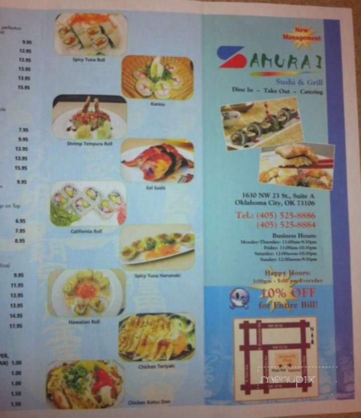 Menu page 1