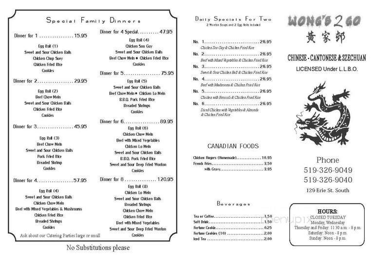 Menu page 1