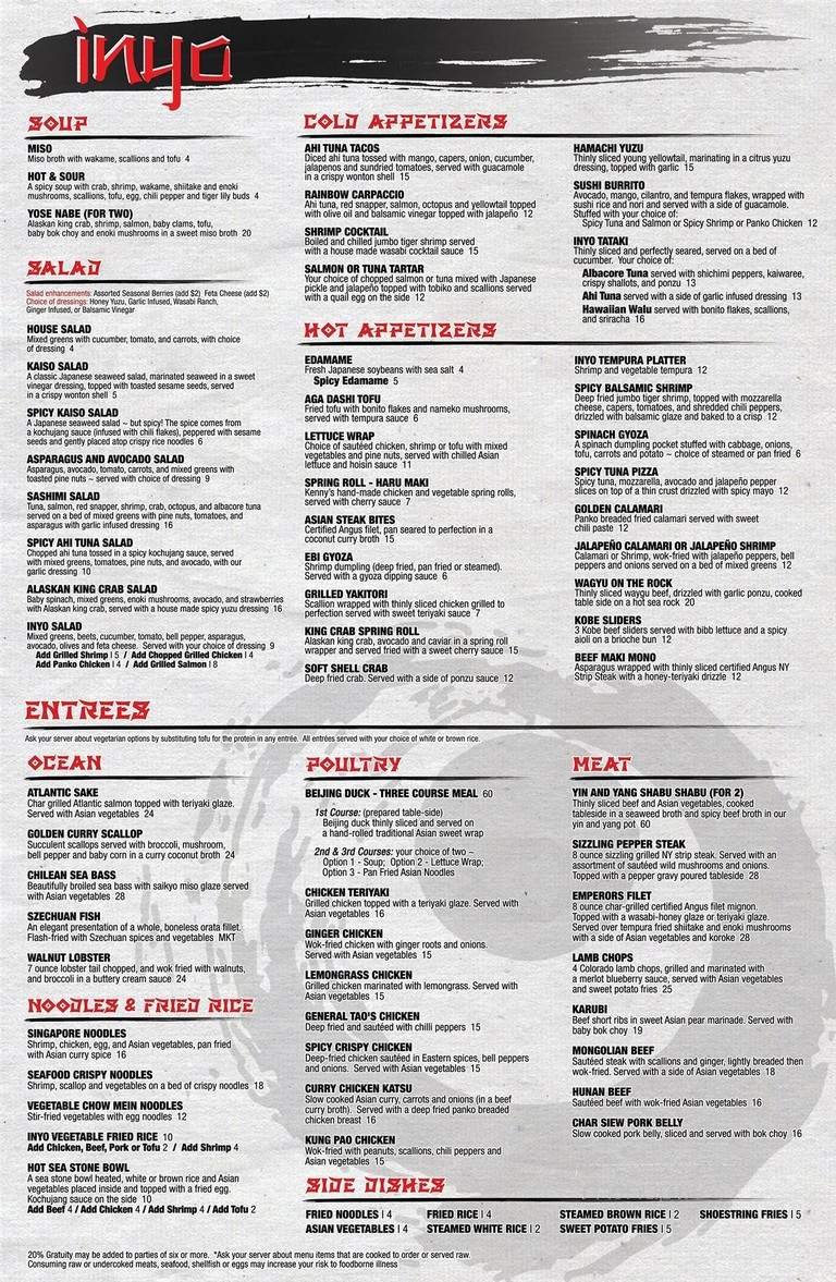 Menu page 1