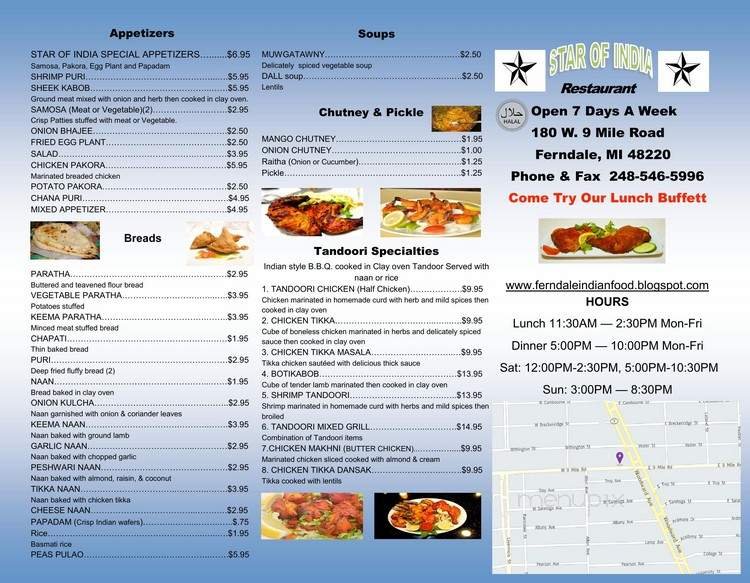 Menu page 1