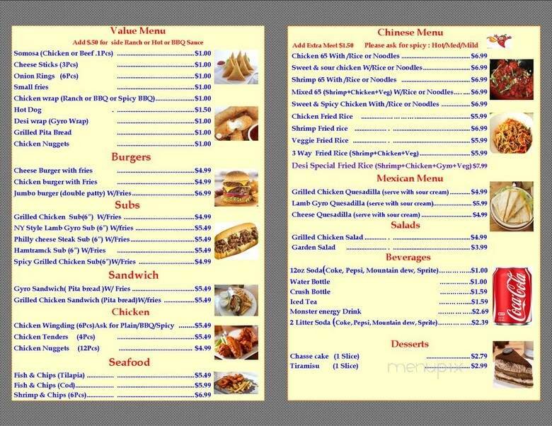 Menu page 1