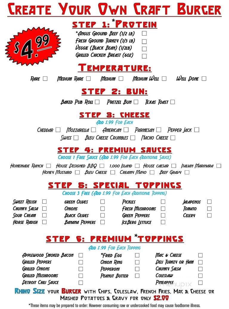 Menu page 1