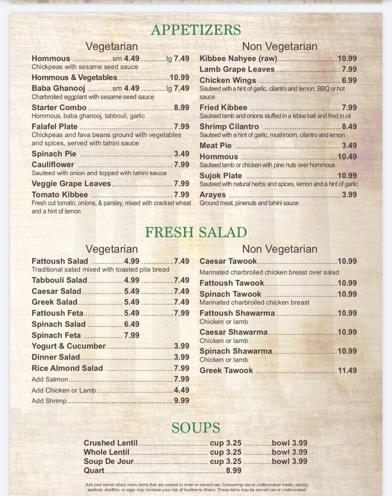 Menu page 2