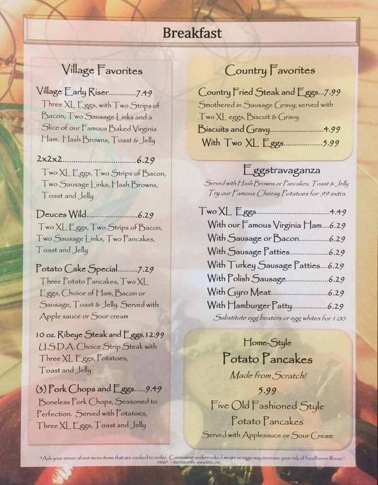 Menu page 1