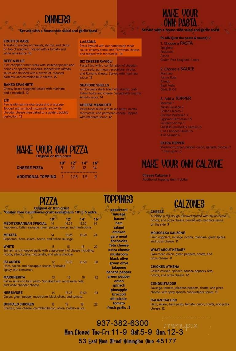 Menu page 1