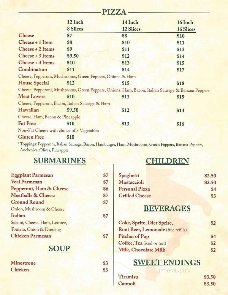 Menu page 1