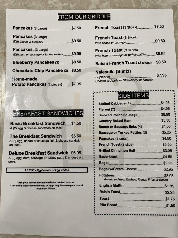 Menu page 1