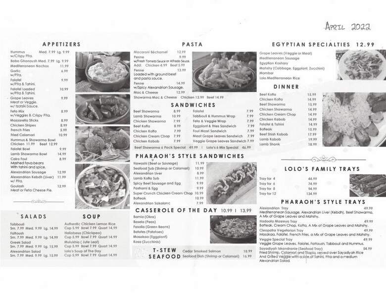 Menu page 1