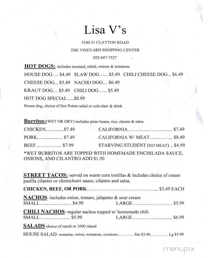 Menu page 1