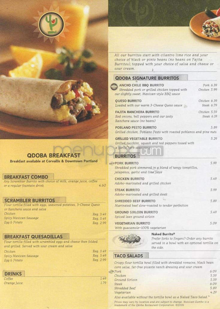 Menu page 1