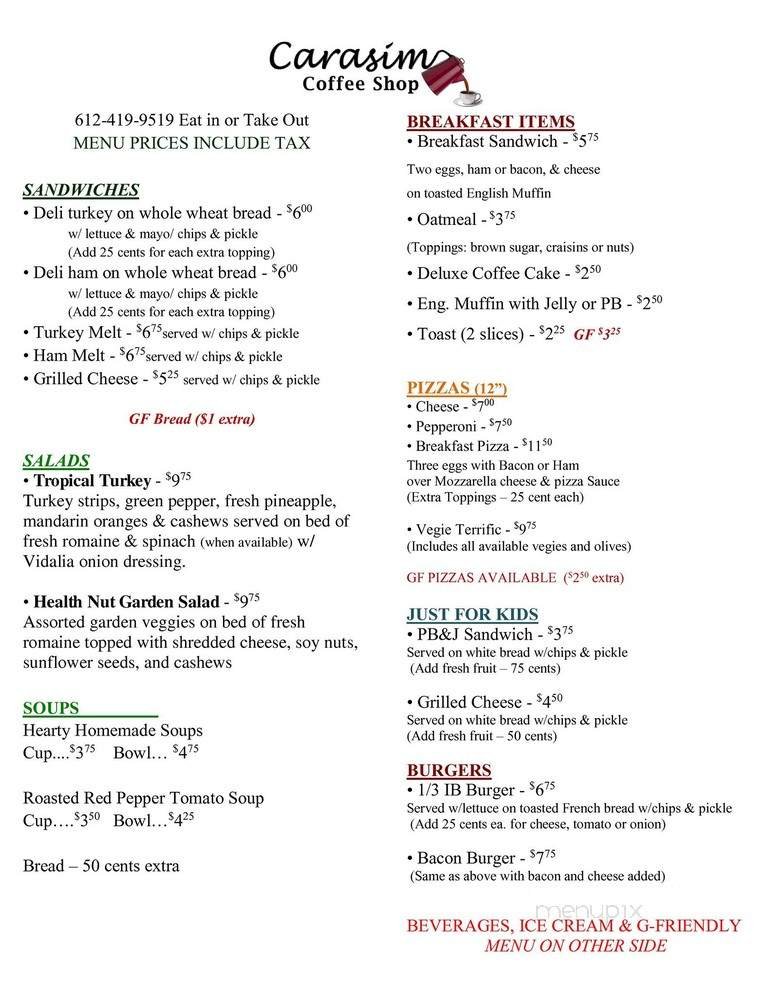 Menu page 1
