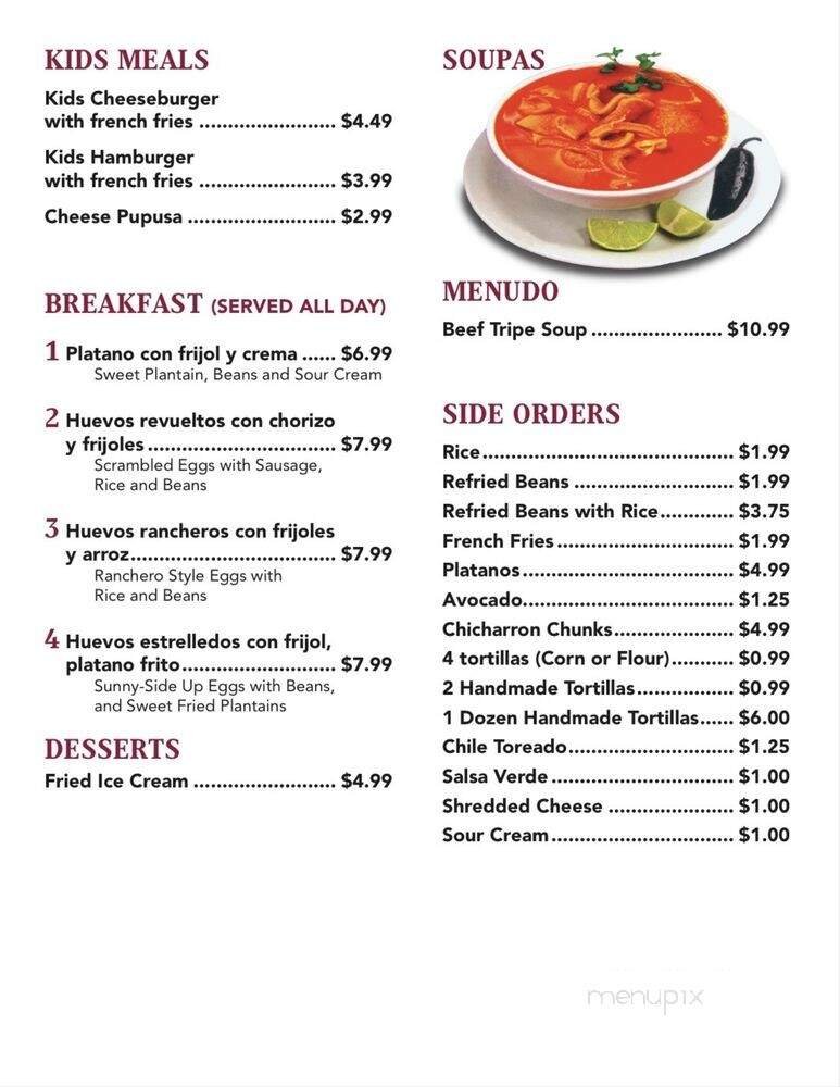Menu page 1