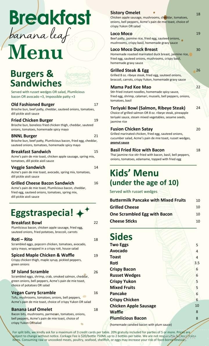 Menu page 1