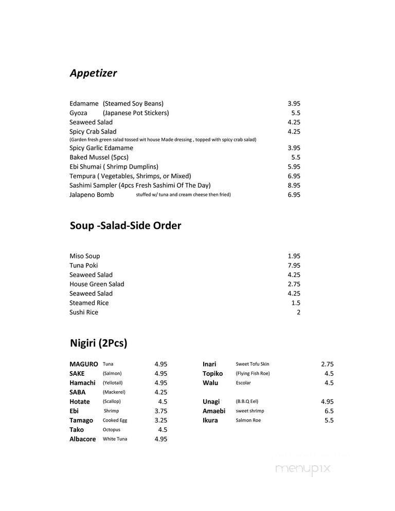 Menu page 1