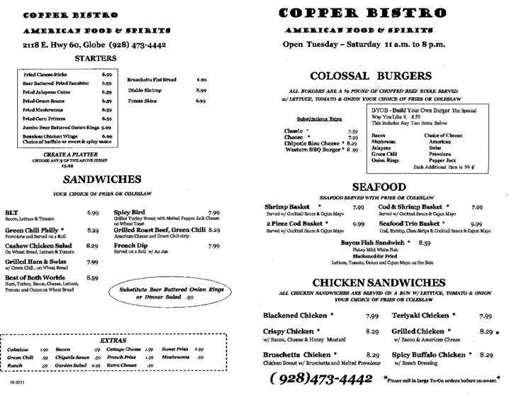 Menu page 1