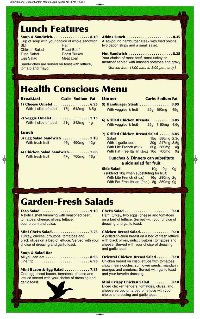 Menu page 1