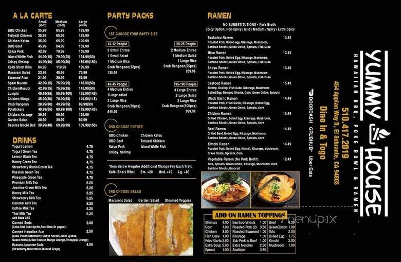 Menu page 1
