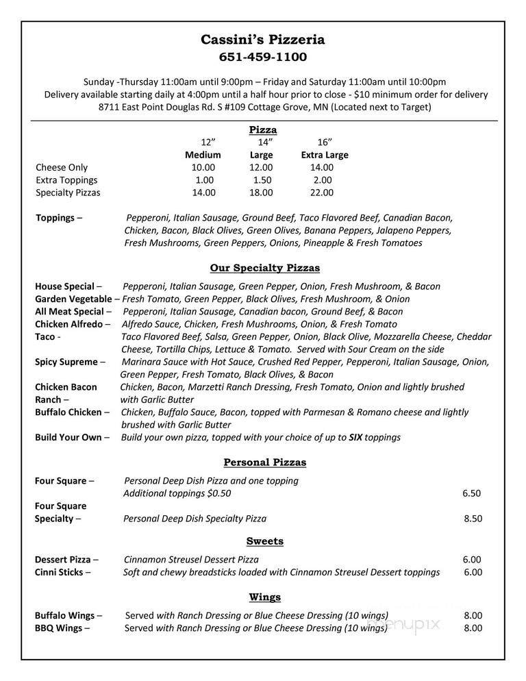 Menu page 1