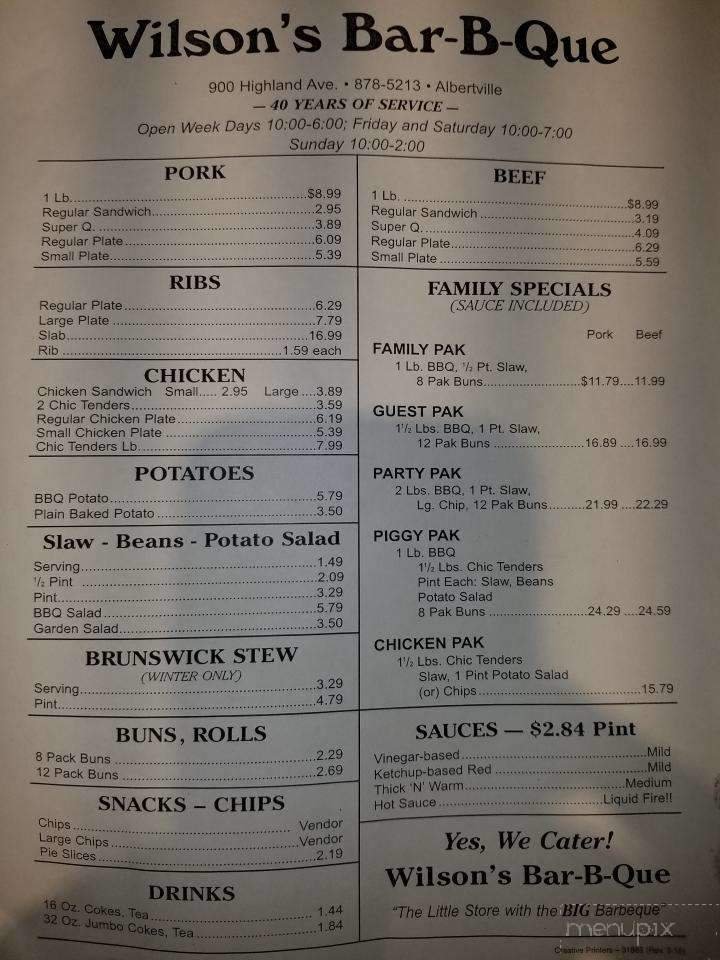 Menu page 1