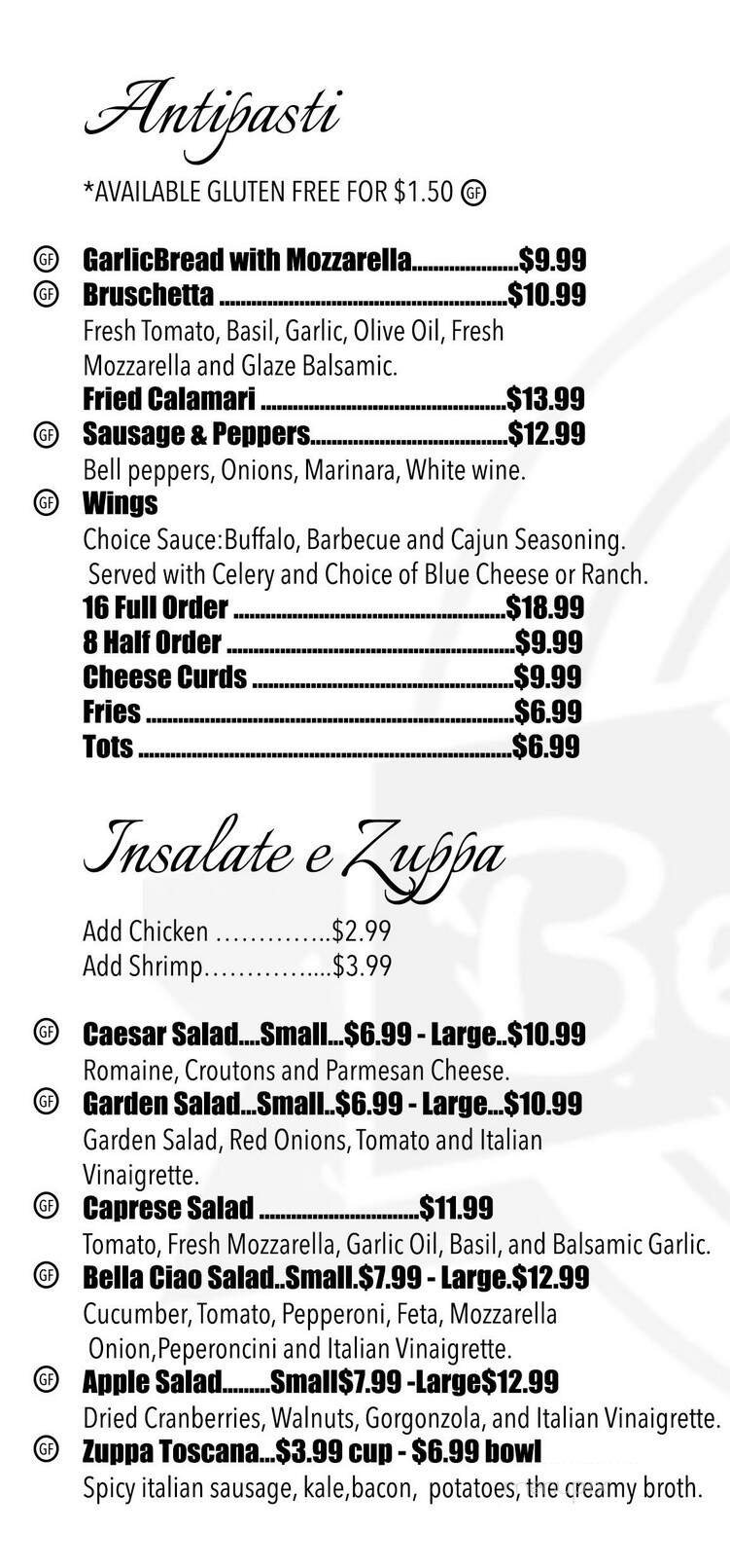 Menu page 1