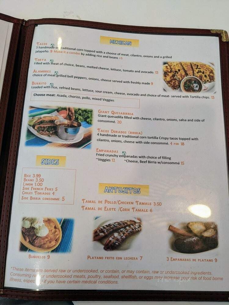 Menu page 1