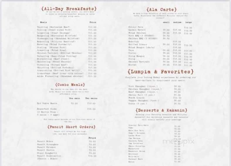 Menu page 2