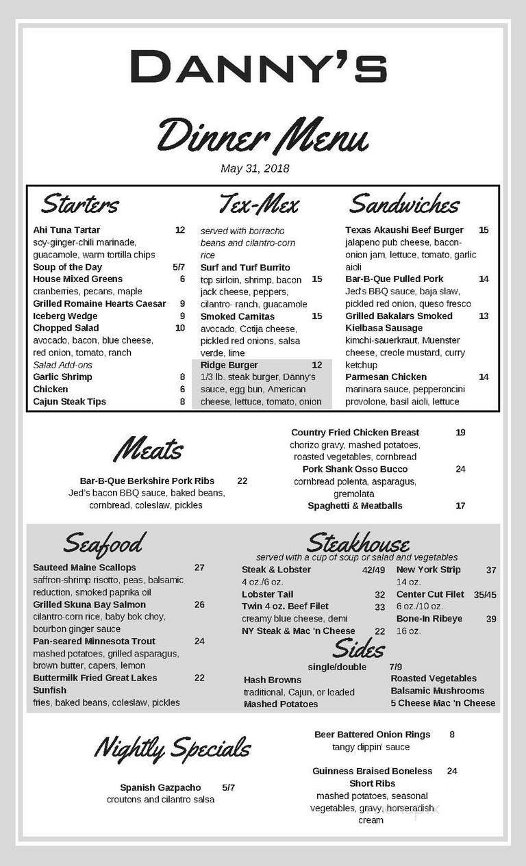 Menu page 1