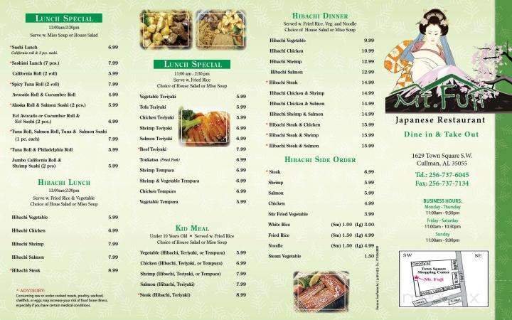 Menu page 1