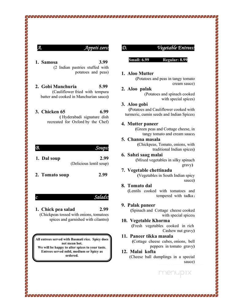 Menu page 1