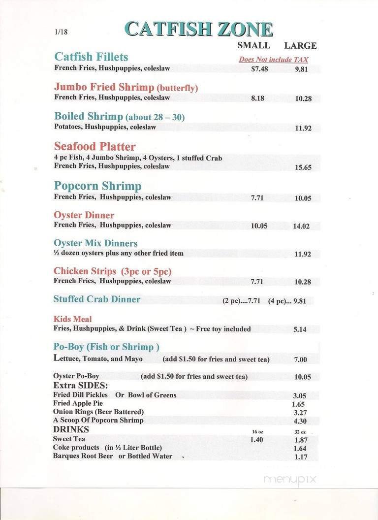 Menu page 1