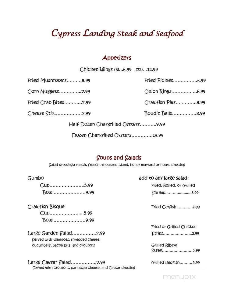 Menu page 1