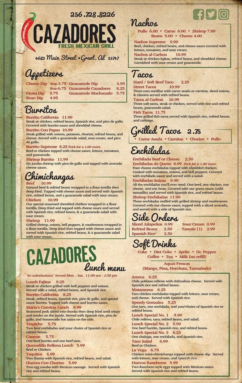 Menu page 1
