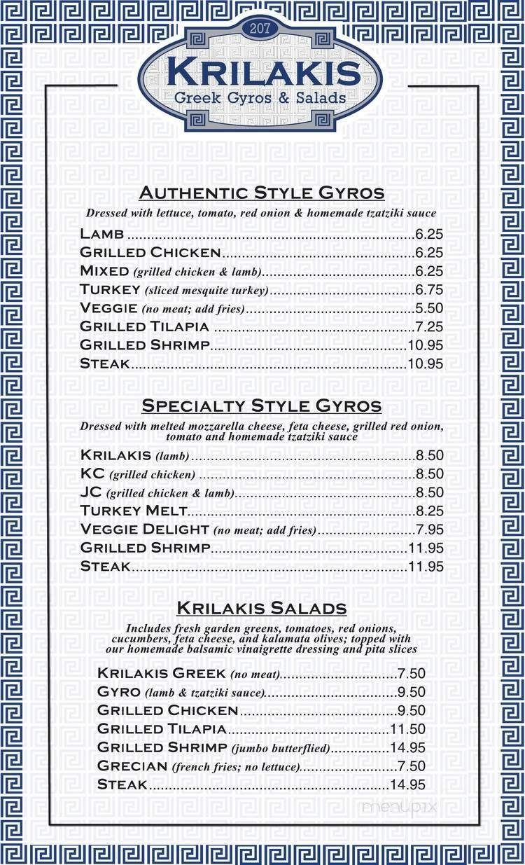 Menu page 1