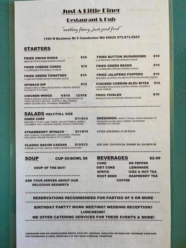 Menu page 1