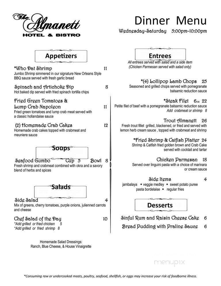 Menu page 1