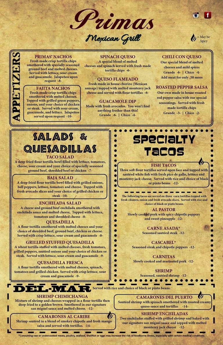 Menu page 1