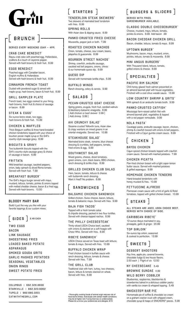 Menu page 1