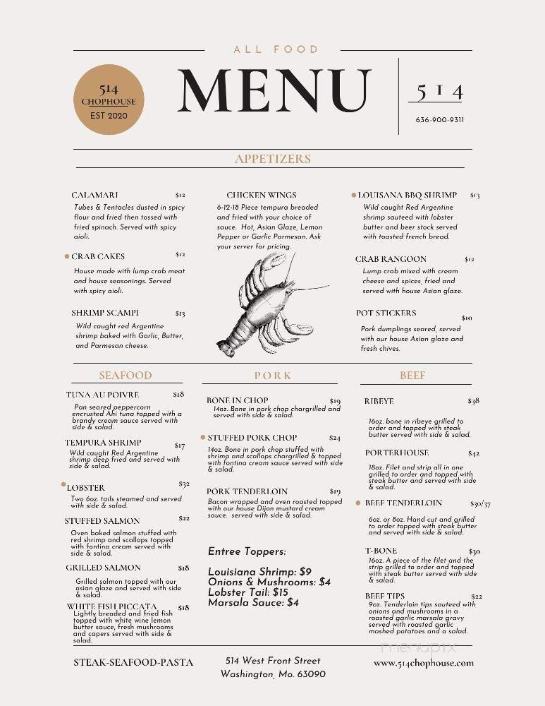 Menu page 1