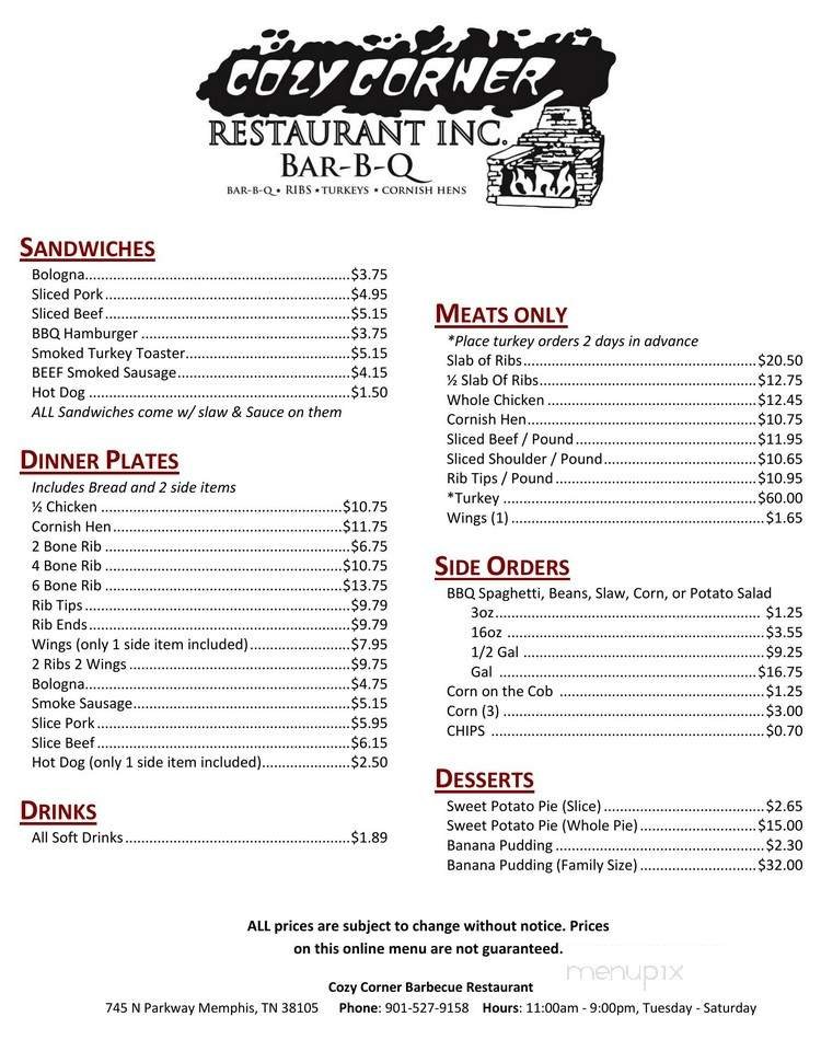 Menu page 1