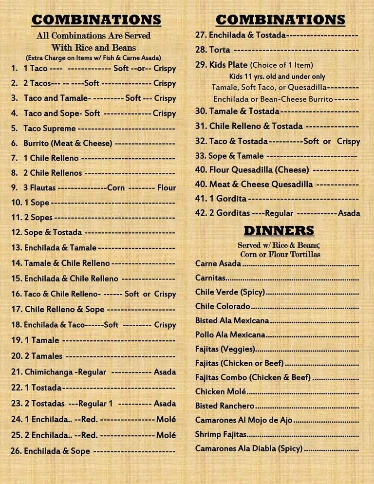 Menu page 2