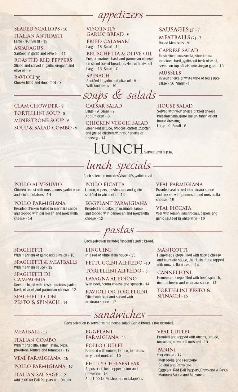 Menu page 1