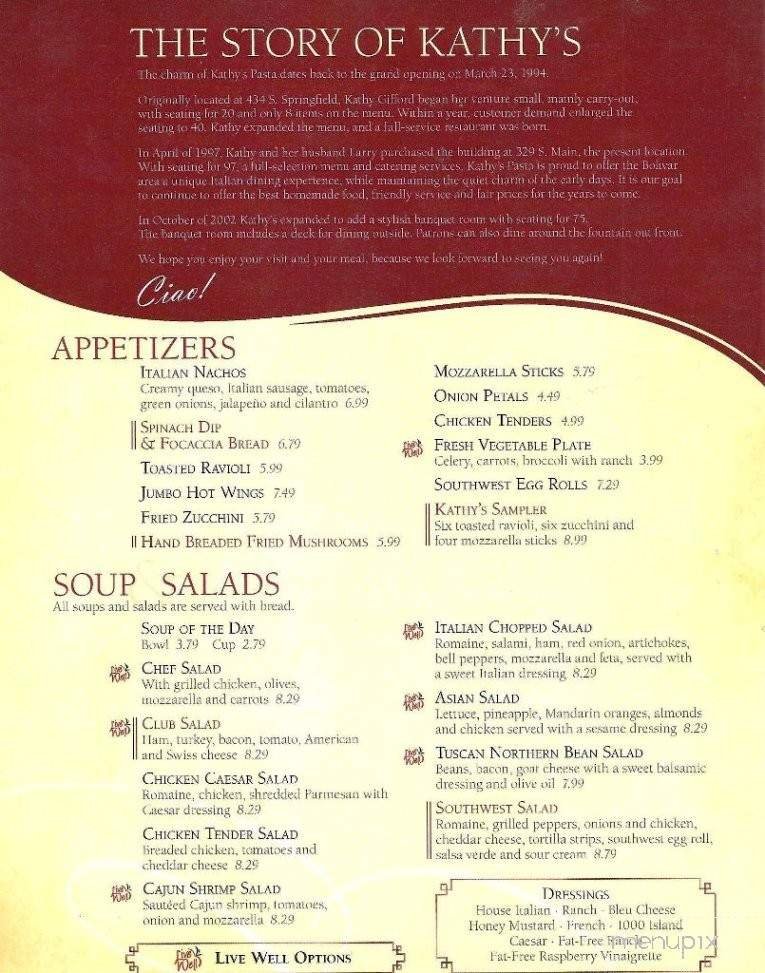 Menu page 1